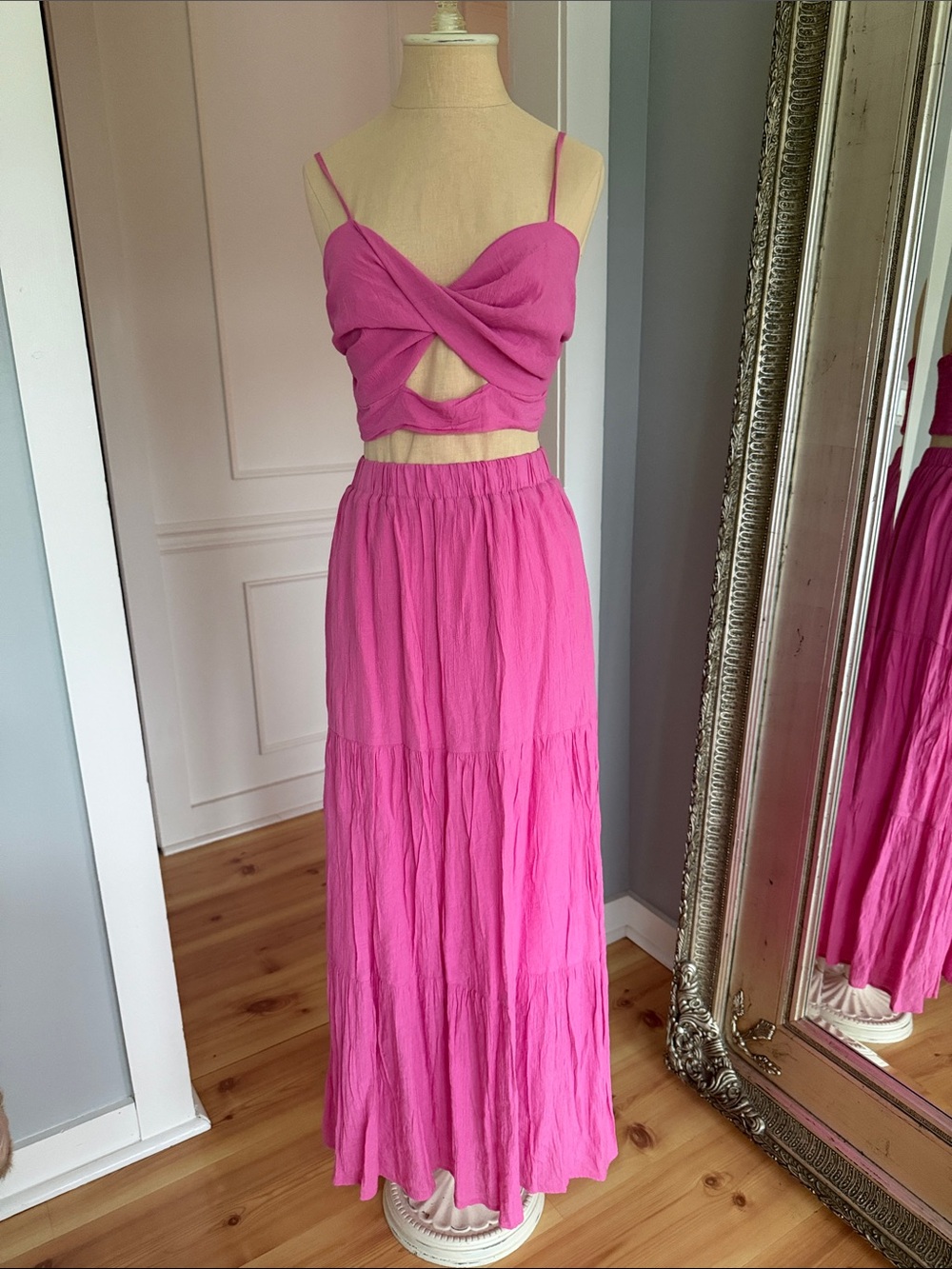 Pink Maxi Skirt Set